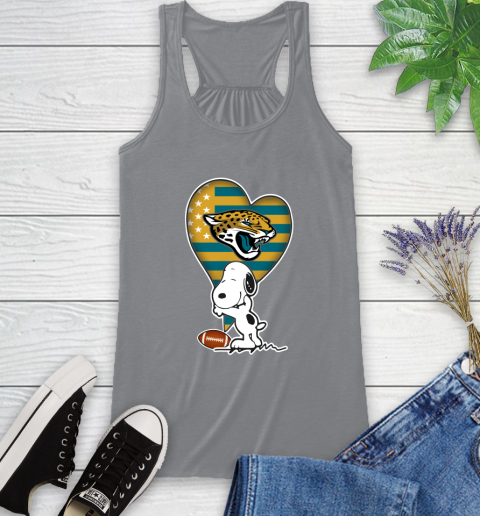 Jacksonville Jaguars NFL Football The Peanuts Movie Adorable Snoopy Racerback Tank 5