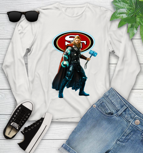 NFL Thor Avengers Endgame Football San Francisco 49ers Youth Long Sleeve 12