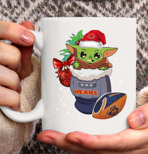Chicago Bears Christmas Baby Yoda Star Wars Funny Happy NFL Ceramic Mug 11oz 4