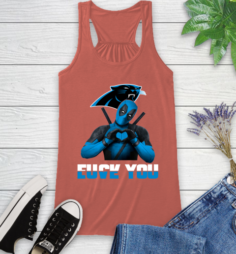 NHL Carolina Panthers Deadpool Love You Fuck You Football Sports Racerback Tank 3