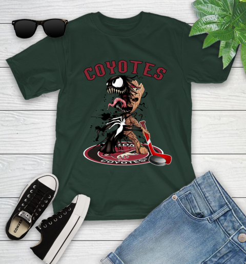 NHL Arizona Coyotes Hockey Venom Groot Guardians Of The Galaxy Youth T-Shirt 5
