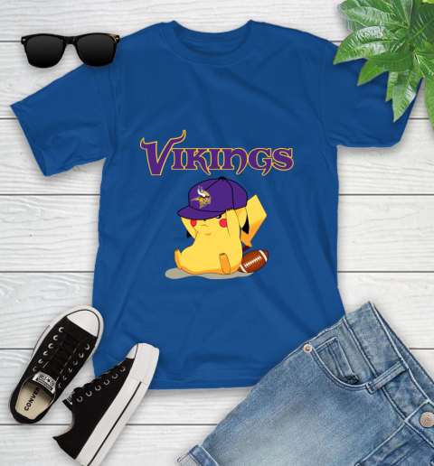 NFL Pikachu Football Sports Minnesota Vikings Youth T-Shirt 9