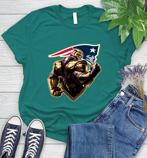 NFL Thanos Avengers Endgame Football Sports New England Patriots Women's T-Shirt 12