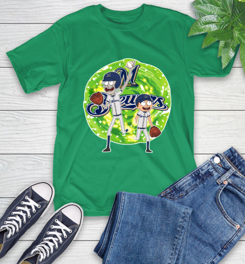 MLB Milwaukee Brewers Rick And Morty Baseball Sports T-Shirt 7