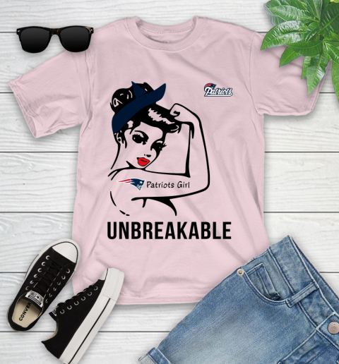 NFL New England Patriots Girl Unbreakable Football Sports Youth T-Shirt 7
