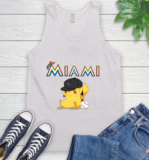 MLB Pikachu Baseball Sports Miami Marlins Tank Top