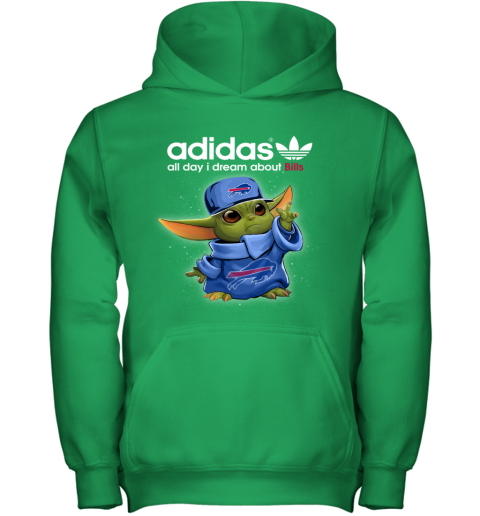 Baby Yoda Adidas All Day I Dream About  Bills e8w5 baby yoda adidas all day i dream aboutbills youth hoodie 43 front irish green