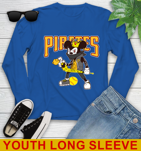 Pittsburgh Pirates MLB Baseball Mickey Peace Sign Sports Youth Long Sleeve 10