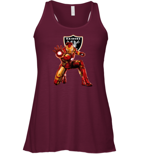 NFL Iron Man Oakland Raiders Racerback Tank wygs nfl iron man oakland raiders flowy tank 32 front maroon
