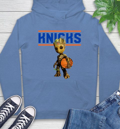 New York Knicks NBA Basketball Groot Marvel Guardians Of The Galaxy Hoodie 11