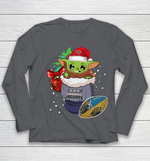 Jacksonville Jaguars Christmas Baby Yoda Star Wars Funny Happy NFL Youth Long Sleeve 8
