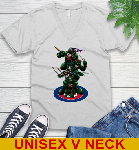 MLB Baseball Chicago Cubs Teenage Mutant Ninja Turtles Shirt V-Neck T-Shirt