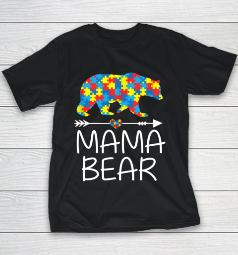 Mama Bear Autism Awareness T Shirt Autism Mom Mommy Youth T-Shirt