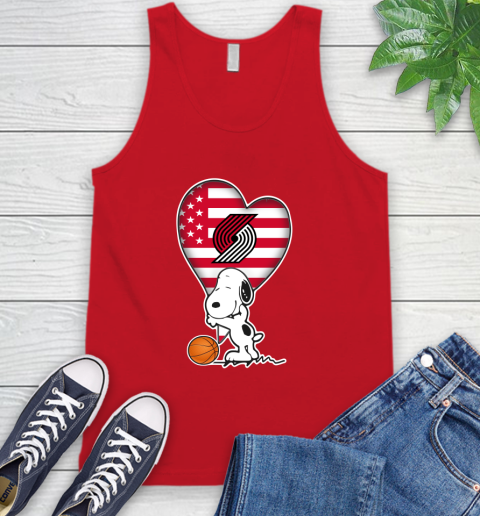 Portland Trail Blazers NBA Basketball The Peanuts Movie Adorable Snoopy Tank Top 6