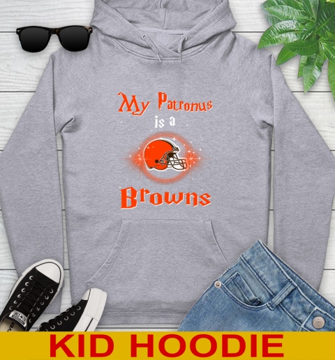 NFL Football Harry Potter My Patronus Is A Cleveland Browns Youth Hoodie 6