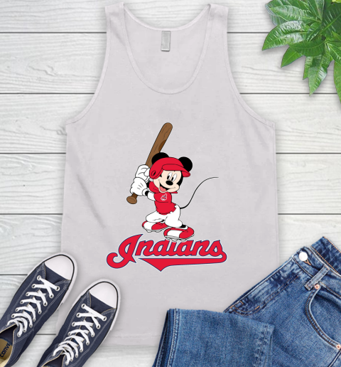 MLB Baseball Cleveland Indians Cheerful Mickey Mouse Shirt Tank Top 2