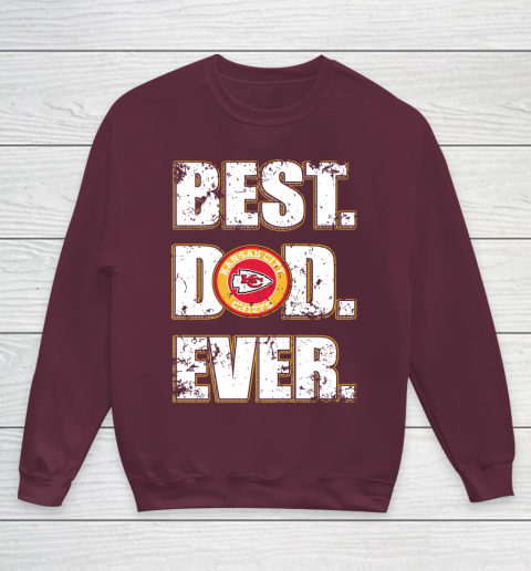 NFL Kansas City Chiefs Football Best Dad Ever Family Shirt Youth Sweatshirt 4