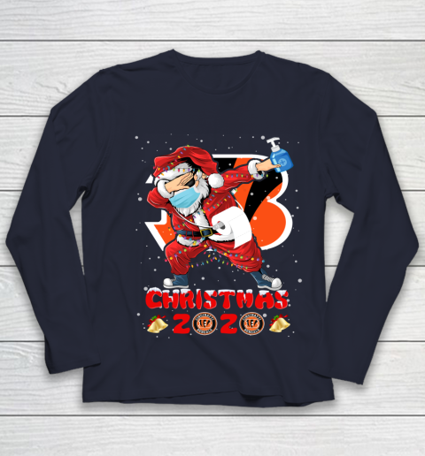 Cincinnati Bengals Funny Santa Claus Dabbing Christmas 2020 NFL Youth Long Sleeve 2