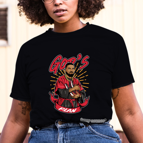 Air Jordan 1 CNY Matching Sneaker Shirt Drake God's Plan Red And Black Sneaker Black Shirt
