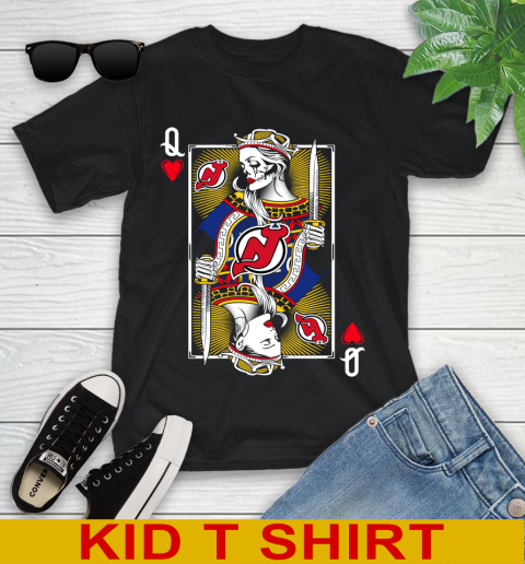 NHL Hockey New Jersey Devils The Queen Of Hearts Card Shirt Youth T-Shirt