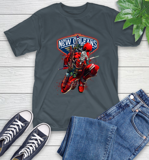 NBA Deadpool Marvel Comics Sports Basketball New Orleans Pelicans T-Shirt 9