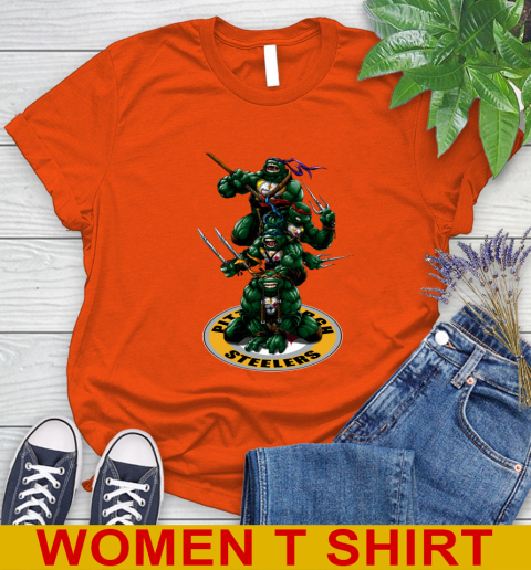 NFL Football Pittsburgh Steelers Teenage Mutant Ninja Turtles Shirt Women's T-Shirt 4
