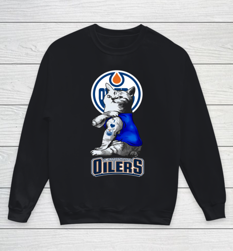 NHL My Cat Loves Edmonton Oilers Hockey Youth Sweatshirt