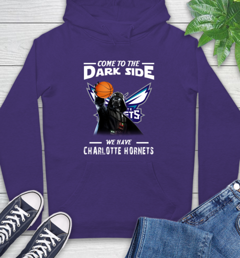 NBA Come To The Dark Side We Have Charlotte Hornets Star Wars Darth Vader Basketball Hoodie 5