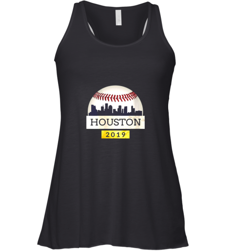 Houston Baseball Shirt 2019 Astro Skyline on Giant Ball Racerback Tank