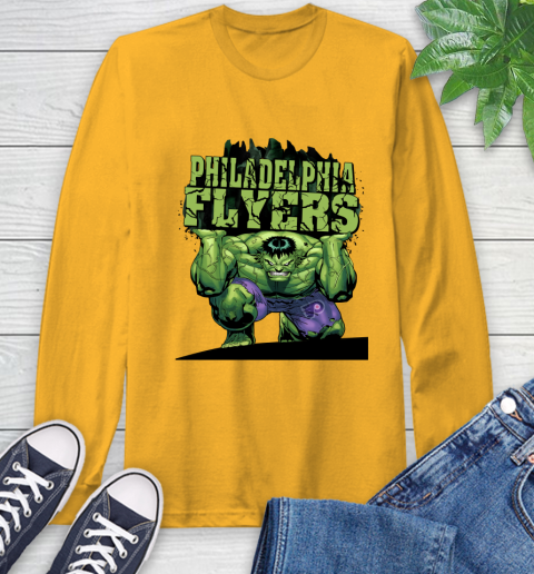 Philadelphia Flyers NHL Hockey Incredible Hulk Marvel Avengers Sports Long Sleeve T-Shirt 3