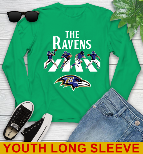 NFL Football Baltimore Ravens The Beatles Rock Band Shirt Youth Long Sleeve 7