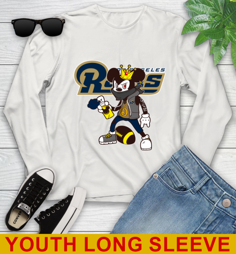 Los Angeles Rams NFL Football Mickey Peace Sign Sports Youth Long Sleeve 12
