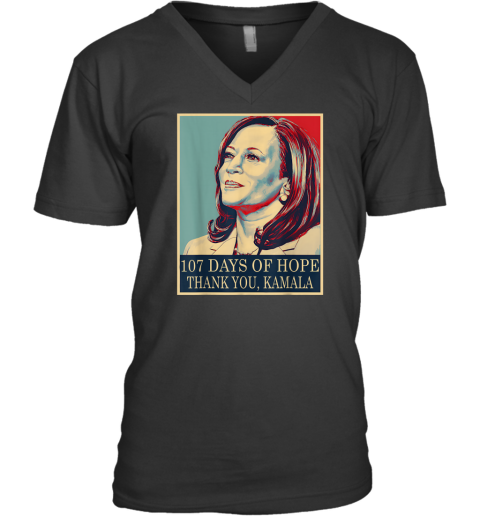 107 Days of Hope Thank You Kamala V-Neck T-Shirt