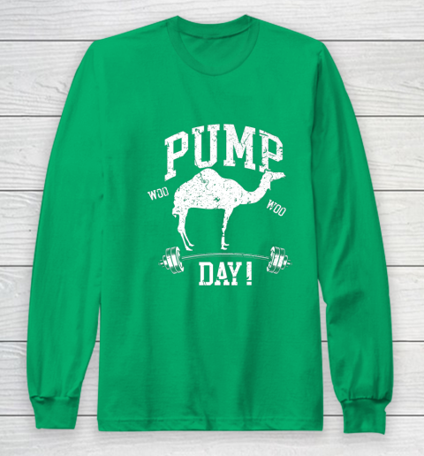 Funny Pump Day Hump Day Camel Weight Lifting Training Gym Long Sleeve T-Shirt - Image 5