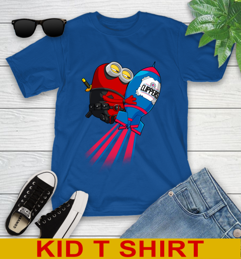 NBA Basketball LA Clippers Deadpool Minion Marvel Shirt Youth T-Shirt 10