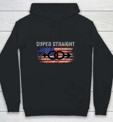 Vintage Us Flag Gender Identity Super Straight Identity Youth Hoodie