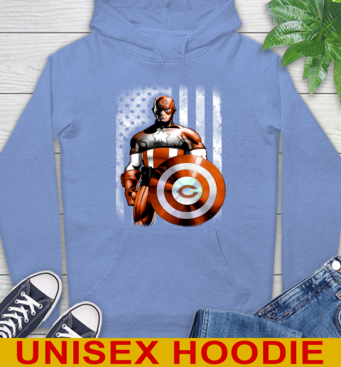 Chicago Bears NFL Football Captain America Marvel Avengers American Flag Shirt Hoodie 11