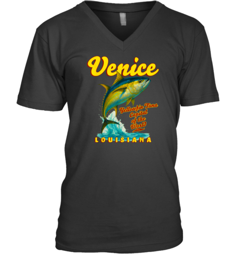 Venice, Louisiana, Yellowfin Tuna Fishing Premium V-Neck T-Shirt