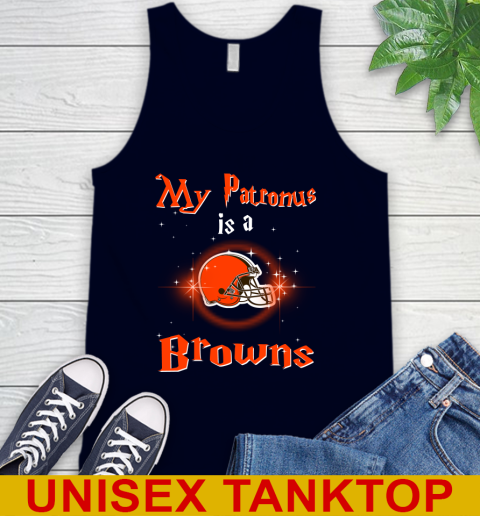 NFL Football Harry Potter My Patronus Is A Cleveland Browns Tank Top 2