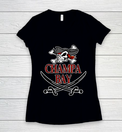 Champa Bay TB Football Champions Women's V-Neck T-Shirt