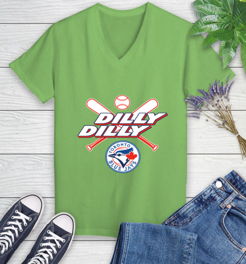 MLB Toronto Blue Jays Dilly Dilly Baseball Sports Women's V-Neck T-Shirt 11