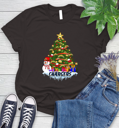 Los Angeles Chargers Merry Christmas NFL Football Sports Women's T-Shirt 8