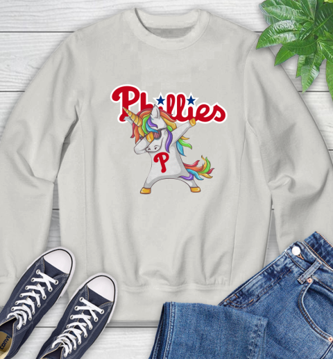 Philadelphia Phillies MLB Baseball Funny Unicorn Dabbing Sports Sweatshirt 12