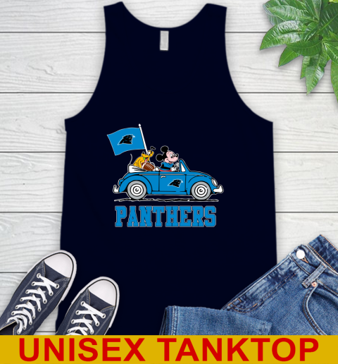 NFL Football Carolina Panthers Pluto Mickey Driving Disney Shirt Tank Top 3