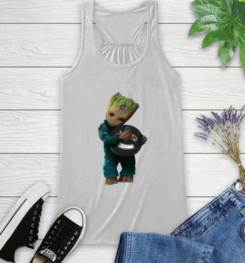 NHL Groot Guardians Of The Galaxy Hockey Sports Vancouver Canucks Racerback Tank