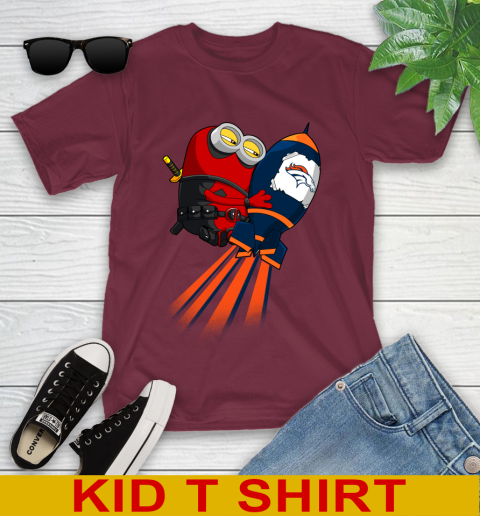NFL Football Denver Broncos Deadpool Minion Marvel Shirt Youth T-Shirt 5