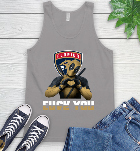 NHL Florida Panthers Deadpool Love You Fuck You Hockey Sports Tank Top 3