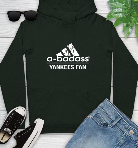 MLB A Badass New York Yankees Fan Adidas Baseball Sports Youth Hoodie 14