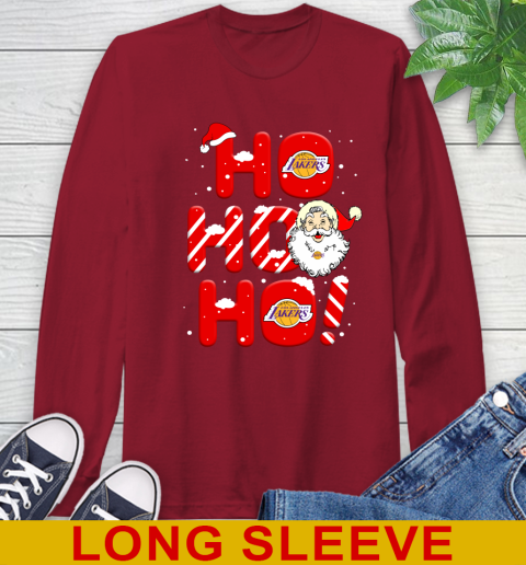 Los Angeles Lakers NBA Basketball Ho Ho Ho Santa Claus Merry Christmas Shirt Long Sleeve T-Shirt 9