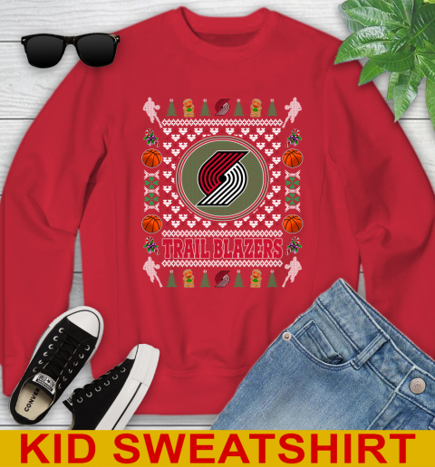 Portland Trail Blazers Merry Christmas NBA Basketball Loyal Fan Youth Sweatshirt 7